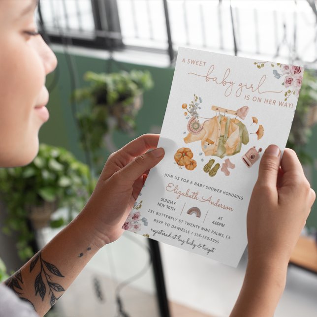 Invitación Boho Vintage Baby Clothes Baby Shower (Subido por el creador)