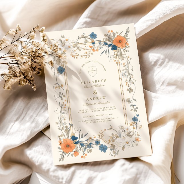 Invitación Boho Vintage Floral Fern Boda (Subido por el creador)