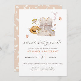 Invitación Boho Vintage Ropa Vestida Niña