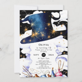 Invitación Boho Wand Magic Wizard Cumpleaños