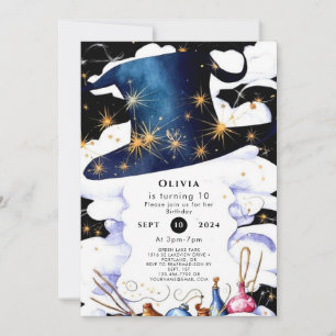 Invitación Boho Wand Magic Wizard Cumpleaños