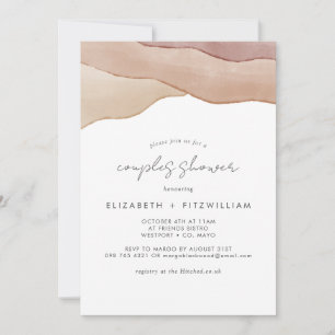 Invitación Boho Watercolor Abstract Parejas Ducha