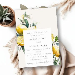Invitación Boho Watercolor Amarillo Lemon Garden Ducha