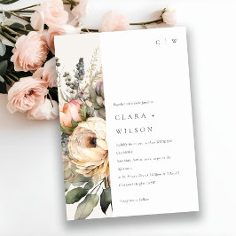 Invitación Boho Watercolor Autumn Fall Floral Bunch Boda