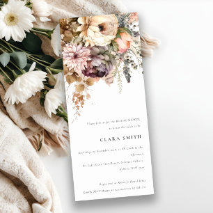 Invitación Boho Watercolor Autumn Floral Bunch Bridal Shower
