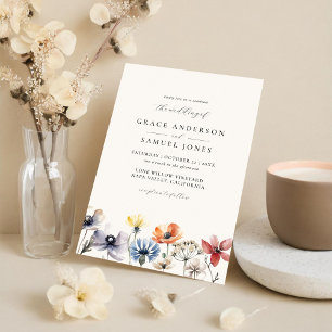 Invitación Boho Watercolor Boda Floral Floral