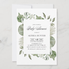 Invitación Boho Watercolor Calla Lily Greenery Baby Shower