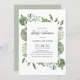 Invitación Boho Watercolor Calla Lily Greenery Baby Shower