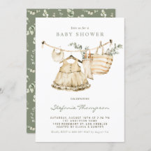 Boho Watercolor Clothesline Baby Shower