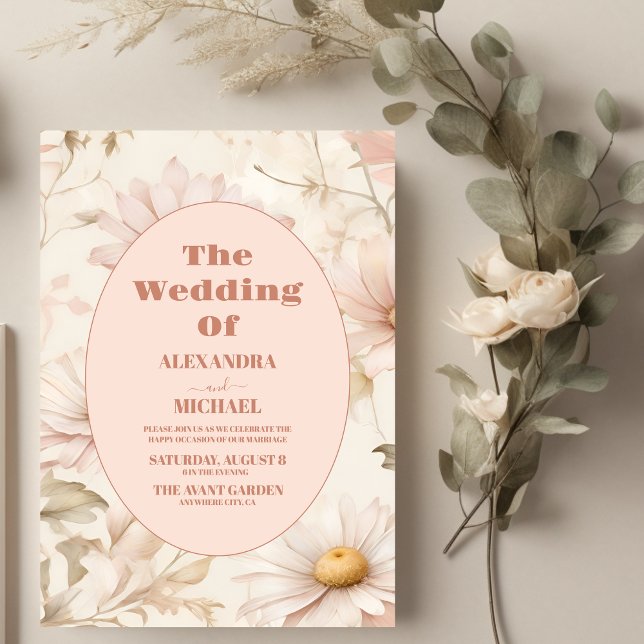 Invitación Boho Watercolor Daisy Boda (Subido por el creador)