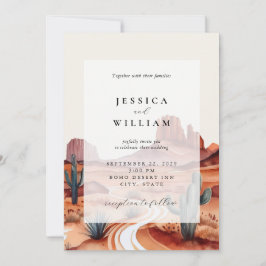 Invitación Boho Watercolor Desert Boda
