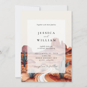 Invitación Boho Watercolor Desert Boda