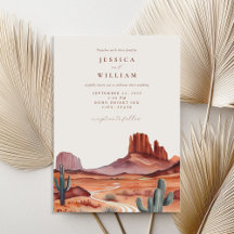Boho Watercolor Desert Boda