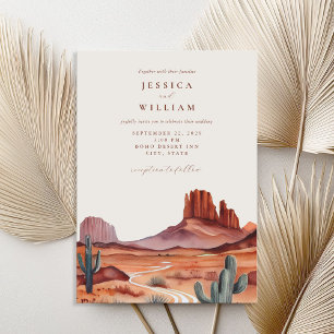 Invitación Boho Watercolor Desert Boda