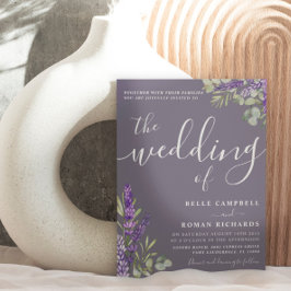 Invitación Boho Watercolor Eucalyptus y Lavender Boda