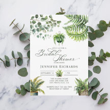Boho Watercolor Fern Eucalyptus Bridal Shower