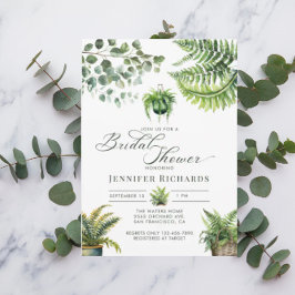 Invitación Boho Watercolor Fern Eucalyptus Bridal Shower