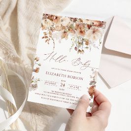Invitación Boho Watercolor Floral Baby Shower