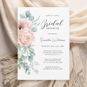 Invitación Boho Watercolor Floral Bridal Shower