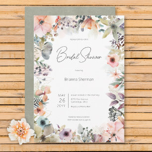 Invitación Boho Watercolor Floral Bridal Shower