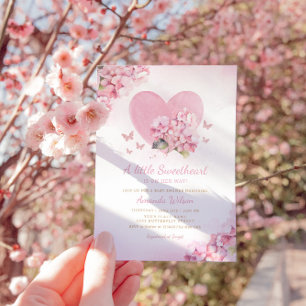 Invitación Boho Watercolor Floral Butterfly Chica Baby Shower