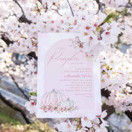 Invitación Boho Watercolor Floral Chica de calabaza Baby Show