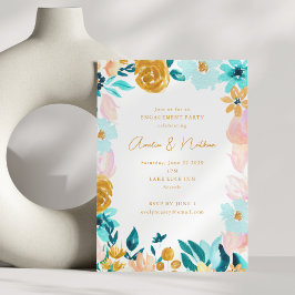 Invitación Boho Watercolor Floral Modern Engagement Party