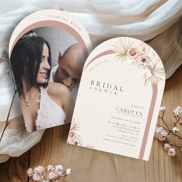 Invitación Boho Watercolor Floral Photo Arch Bridal Shower
