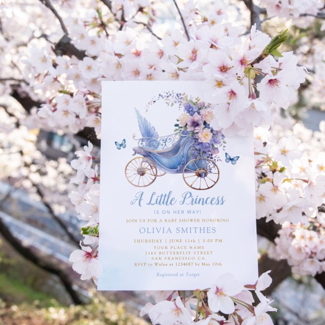 Invitación Boho Watercolor Floral Princesa Chica Baby Shower (Subido por el creador)