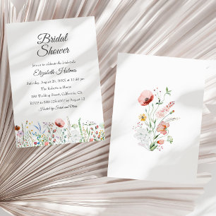Invitación Boho Watercolor Flores salvajes Ducha de novias