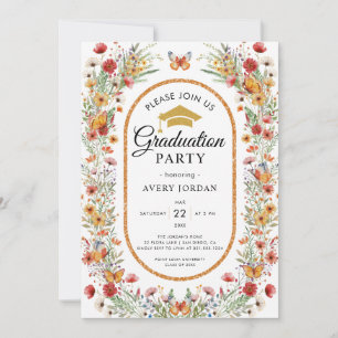 Invitación Boho Watercolor Flores Silvestres Foto Fiesta de G