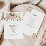 Invitación Boho Watercolor Flower Bat Mitzvah con detalles<br><div class="desc">Esta sencilla y elegante invitación a Bat Mitzvah cuenta con un bonito ramo rústico de flores acuáticas y vegetación en tonos neutros de terracota de melocotón y marfil, con textos oscuros y escritura. En la parte trasera de la invitación encontrarás ramos florales más bonitos, con espacio para añadir más detalles...</div>