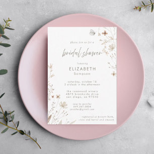 Invitación Boho Watercolor Flowers Bridal Shower