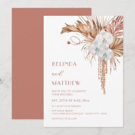 Invitación Boho Watercolor Flowers Casual Wedding