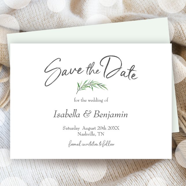 Invitación Boho Watercolor Greenerenery Guardar La Fecha (Boho Watercolor Greenery Save The Date Invitation)