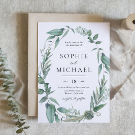 Invitación Boho Watercolor Greenerenery y Succulent Boda
