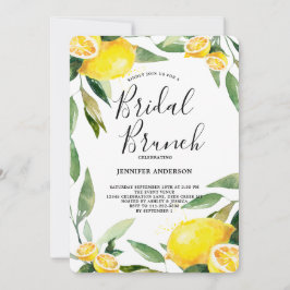 Invitación Boho Watercolor Lemon Wreath Bridal Brunch