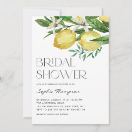 Invitación Boho Watercolor Lemon y Blooms Brillante