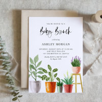 Boho Watercolor Plantas Potadas Baby Brunch