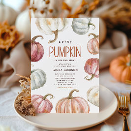 Invitación Boho Watercolor Pumpkin Baby Shower