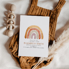Invitación Boho Watercolor Rainbow Baby Shower