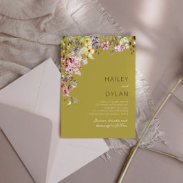 Invitación Boho Watercolor Wildflower Meadow Boda