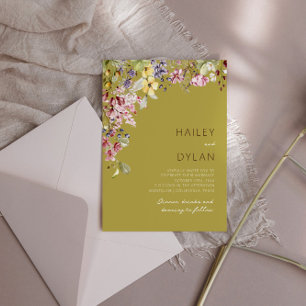 Invitación Boho Watercolor Wildflower Meadow Boda