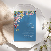 Boho Watercolor Wildflower Meadow Boda