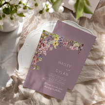 Boho Watercolor Wildflower Meadow Boda