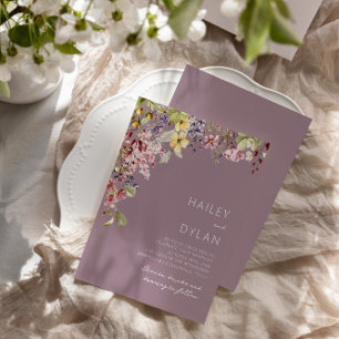 Invitación Boho Watercolor Wildflower Meadow Boda