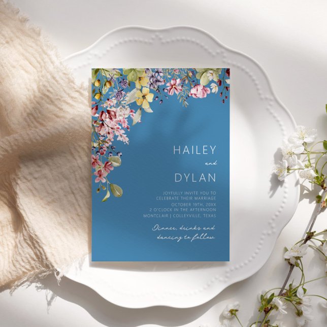 Invitación Boho Watercolor Wildflower Meadow Boda (Subido por el creador)