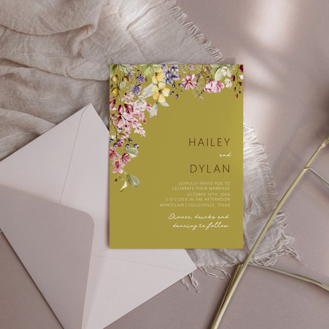 Invitación Boho Watercolor Wildflower Meadow Boda (Subido por el creador)