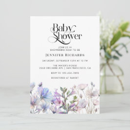 Invitación Boho Watercolor Wildflowers Baby Shower