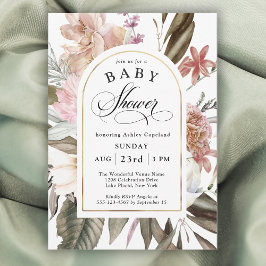 Invitación Boho Watercolor Wildflowers Floral Baby Shower